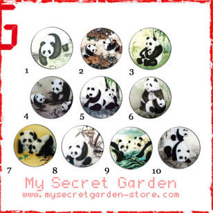 Chinese Painting - Panda / Tiger Pinback Button Badge Set 1a or 1b ( or Hair Ties / 4.4 cm Badge / Magnet / Keychain Set )